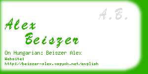 alex beiszer business card